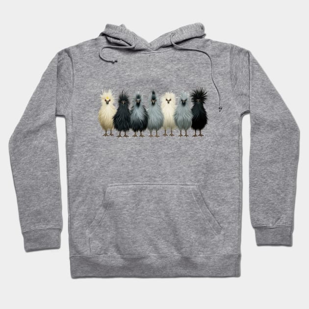 Fluffy Chickens Bad Hair Day Hoodie by TooplesArt